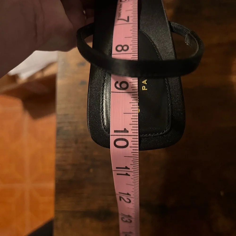 Saint Laurent NWT- Jaspe 55 Black Silk Slingback Kitten Heel Sandals 40 - Picture 7 of 7